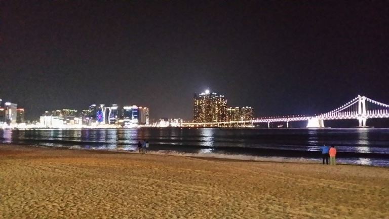 Gwangalli Beach at night